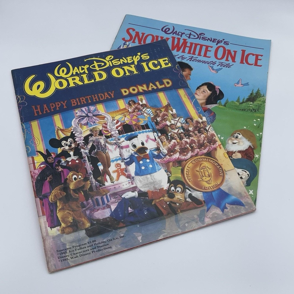 Vintage 1985 Disney On Ice Programs – Donald's Birthday‎ & Snow White Feld